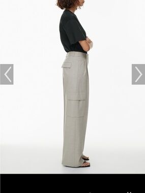 Light Gray Cargo Wide-Leg Pants